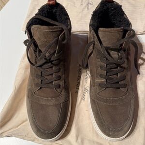 Loro Piana Dark Brown High-Top Sneakers